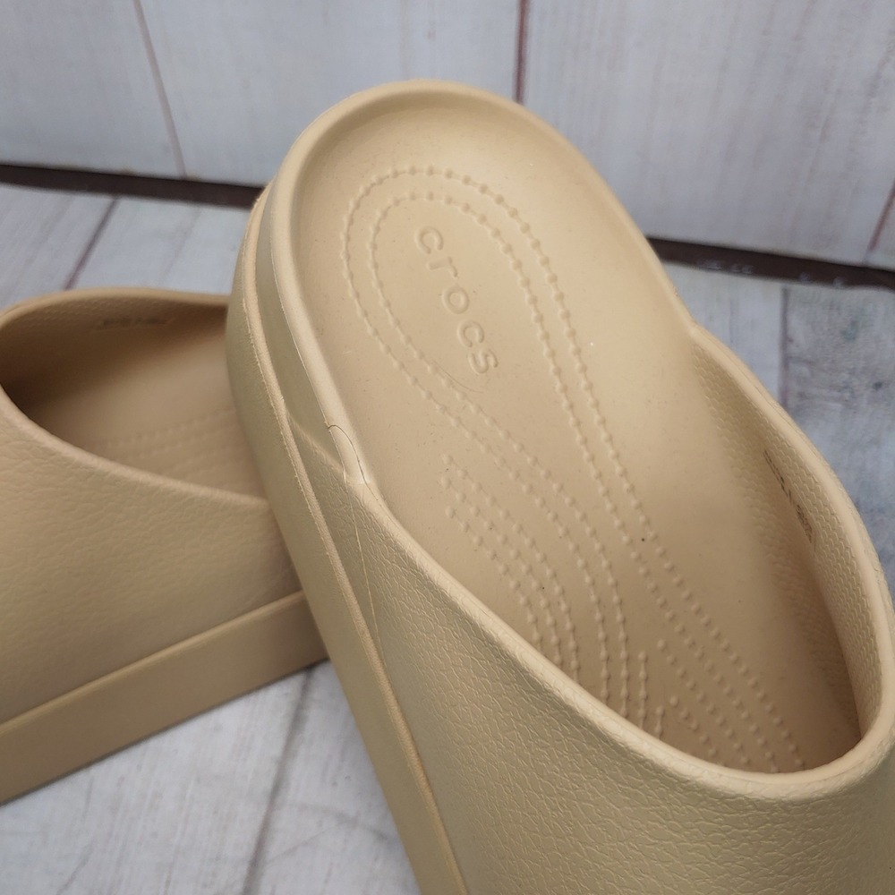 Crocs Dylan Platform Women Size W10 - Tan Brown Chunky Slip On Clogs 209669 - Picture 2 of 7